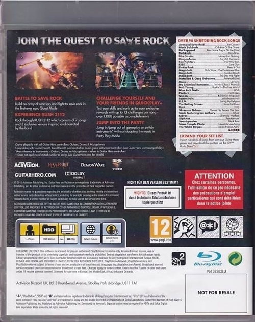 Guitar Hero - Warriors of Rock - PS3 (B Grade) (Genbrug)